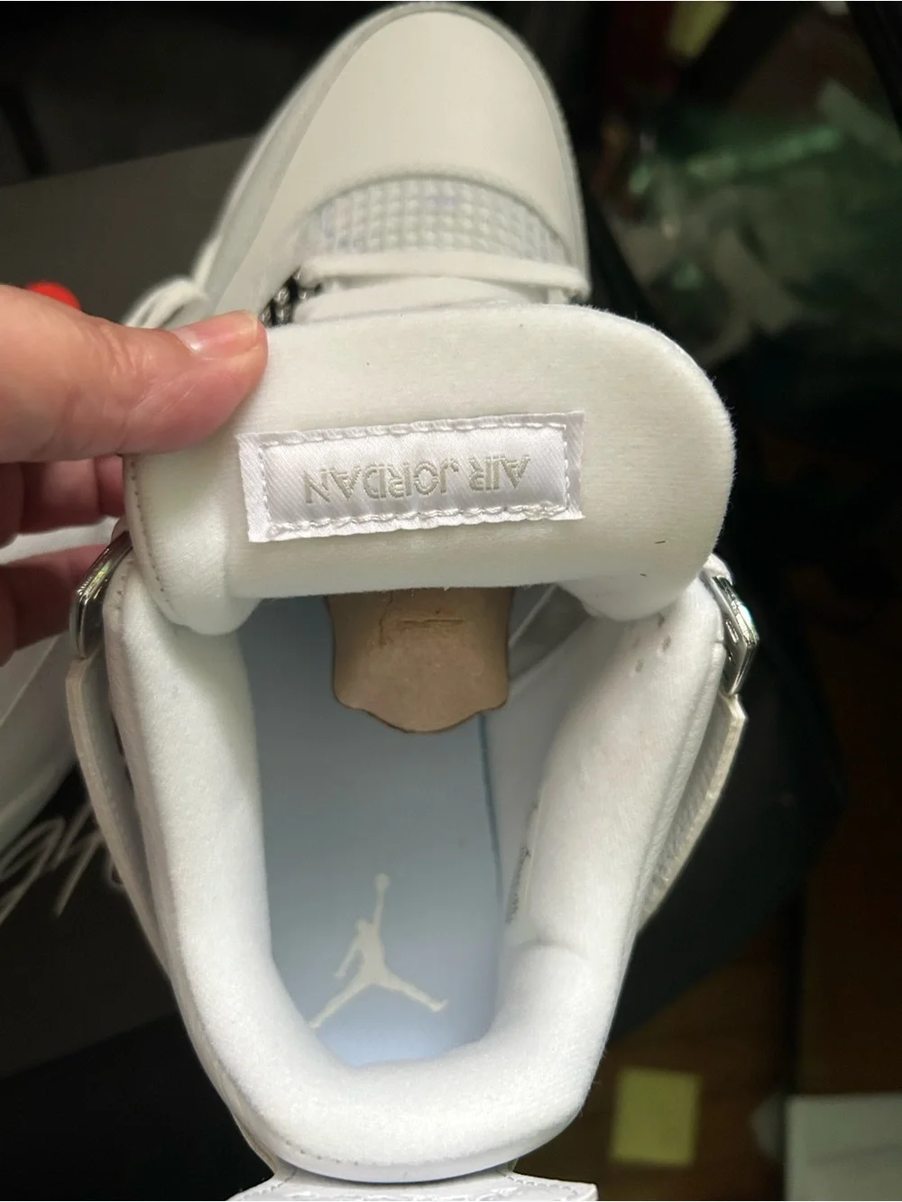 NIB Air Jordan White Leather Retro 4 Sneakers